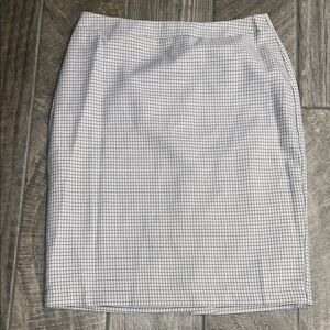 NWT Cream and Blue mini plaid check  Knee-Length Pencil Skirt for Work
